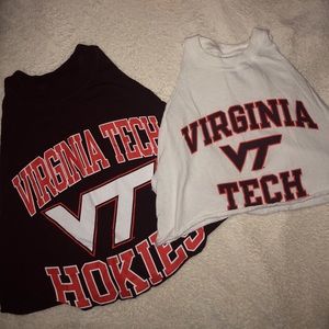 Set of two cropped vintage VT tanks